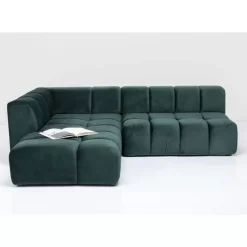 Ecksofa Belami Velvet Dunkelgrun Links 265Cm