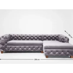 Ecksofa Desire Velvet Silbergrau R
