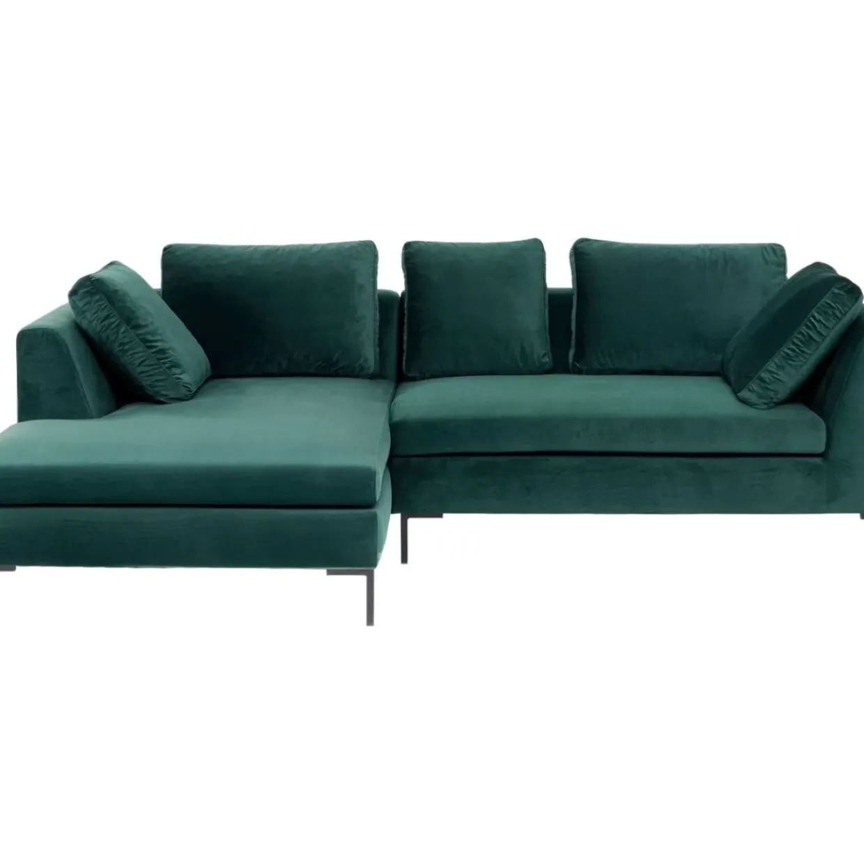 Ecksofa Gianni Small Velvet Dunkelgrun Links