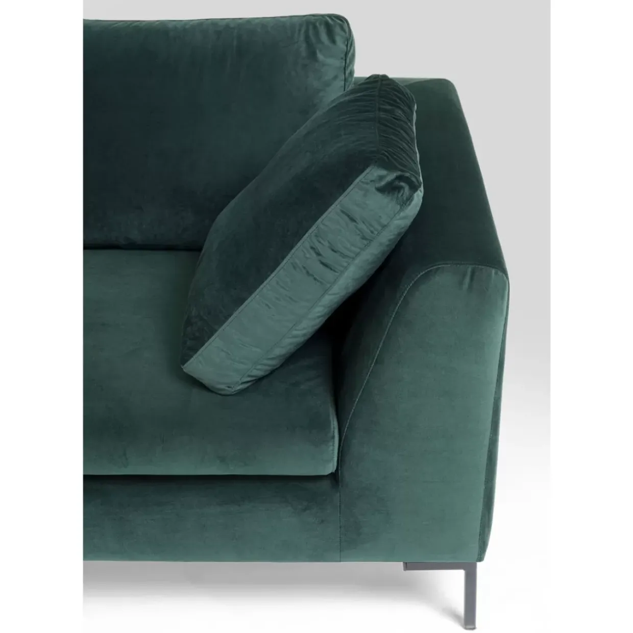 Ecksofa Gianni Small Velvet Dunkelgrun Links