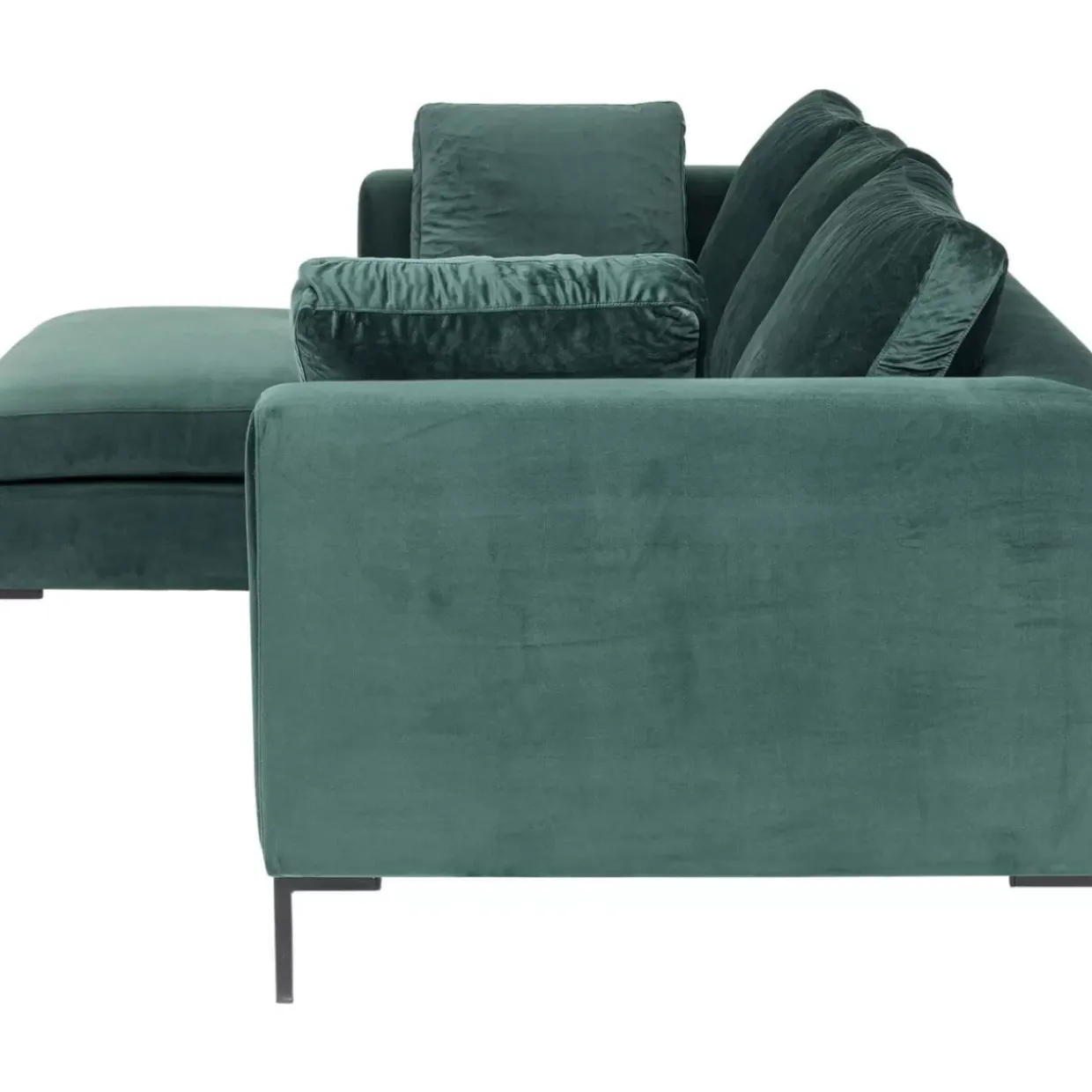 Ecksofa Gianni Small Velvet Dunkelgrun Links