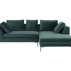Ecksofa Gianni Small Velvet Dunkelgrun Rechts