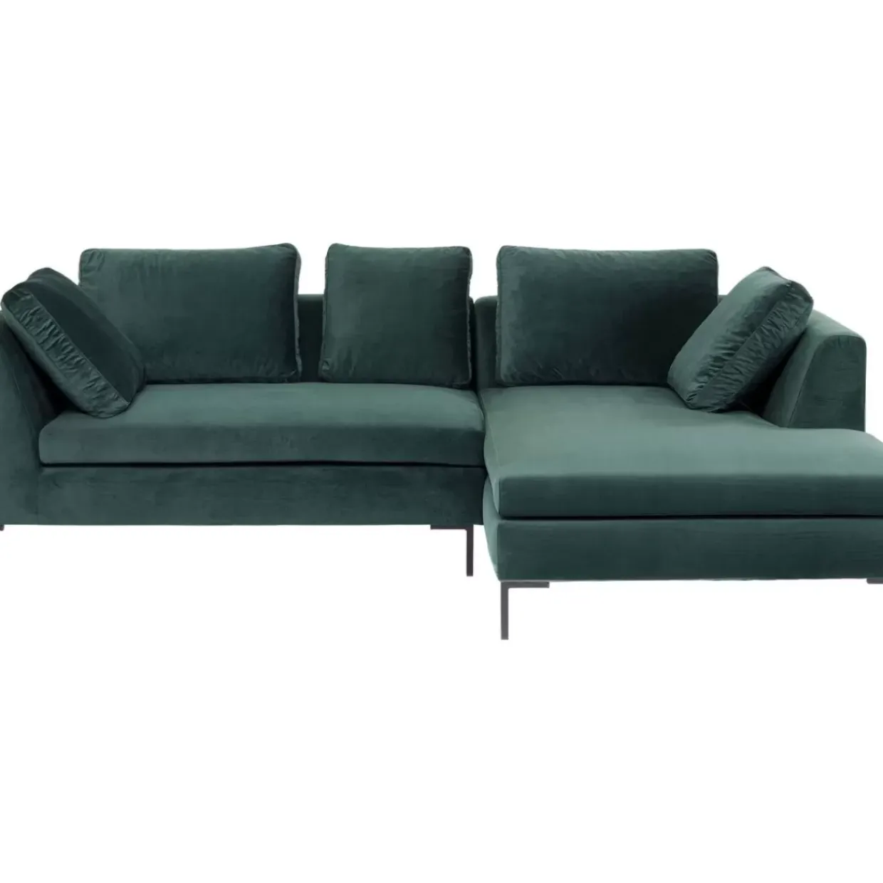 Ecksofa Gianni Small Velvet Dunkelgrun Rechts
