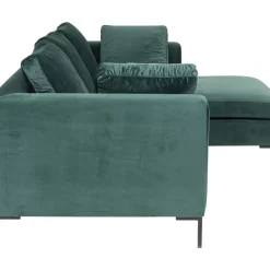 Ecksofa Gianni Small Velvet Dunkelgrun Rechts