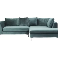 Ecksofa Gianni Velvet Dunkelgrun Rechts Schwarz