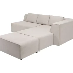 Ecksofa Infinity Ottomane Creme Rechts