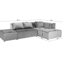 Ecksofa Infinity Ottomane Creme Rechts