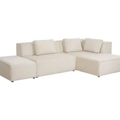 Ecksofa Infinity Ottomane Cord Creme Rechts