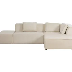 Ecksofa Infinity Ottomane Cord Creme Rechts