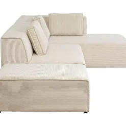 Ecksofa Infinity Ottomane Cord Creme Rechts