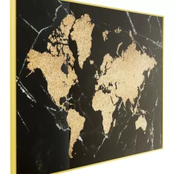 Gerahmtes Bild World Map 150X100Cm