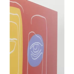 Glasbild Art Face Rot 100X100Cm