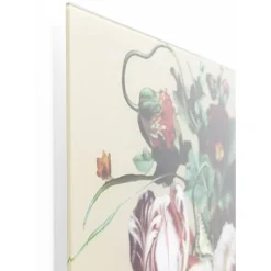 Glasbild Bouquet Beauty Beige 100X100Cm