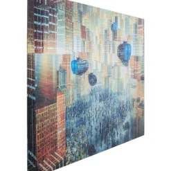 Glasbild 3D Future City 150X100Cm