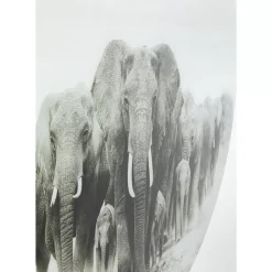 Glasbild Elephant Walk O120Cm