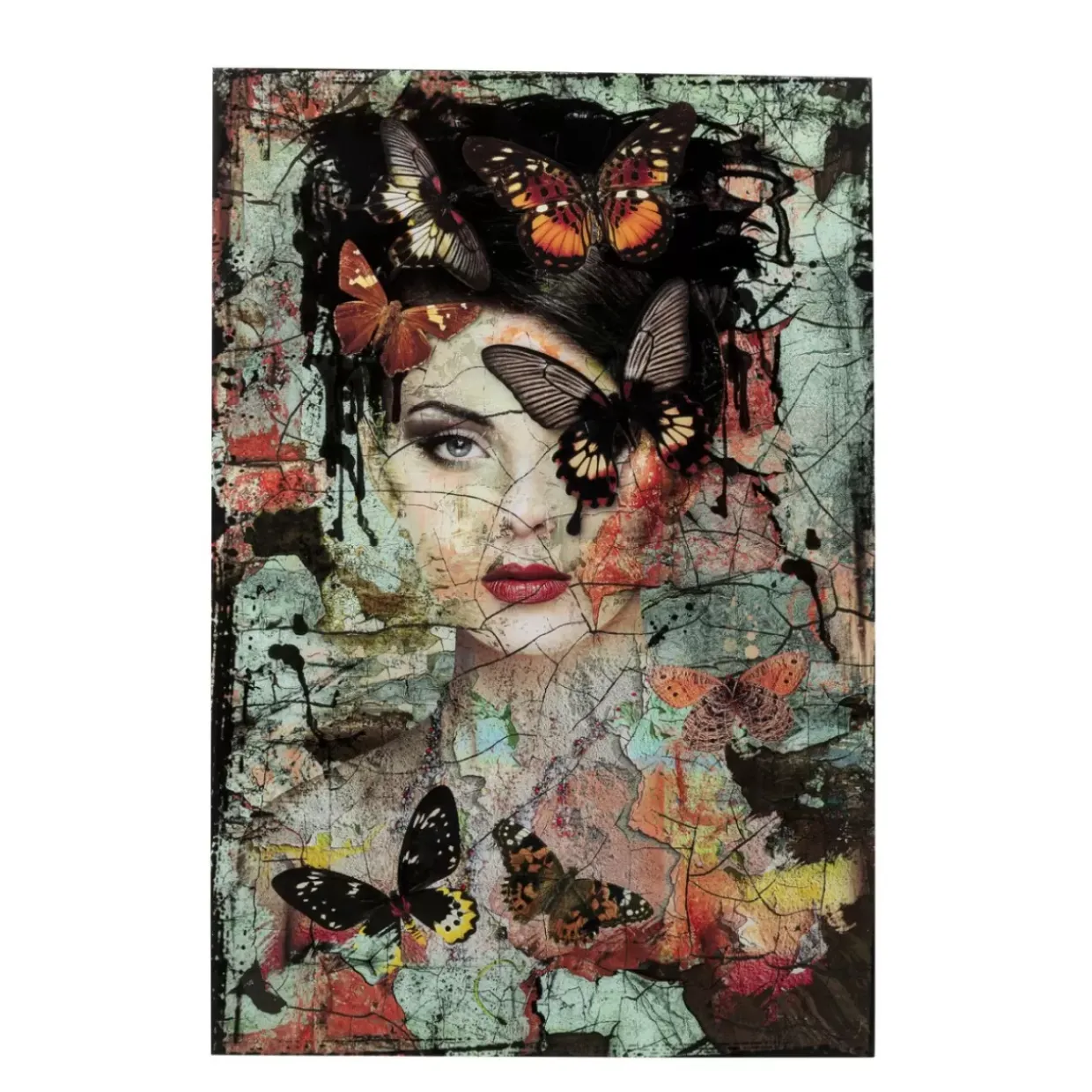 Glasbild Lady Butterfly 100X150Cm