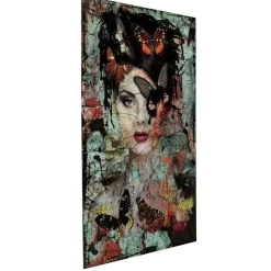 Glasbild Lady Butterfly 100X150Cm