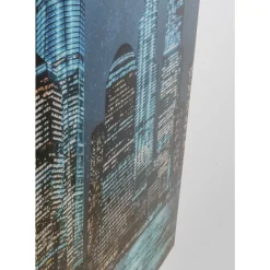 Glasbild Night Skyline 90X120Cm