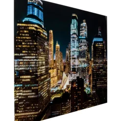 Glasbild Skyline Night 150X100Cm