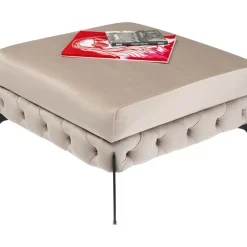 Hocker Bellissima Velvet Beige 80Cm