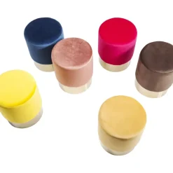 Hocker Cherry Braun Brass O35Cm