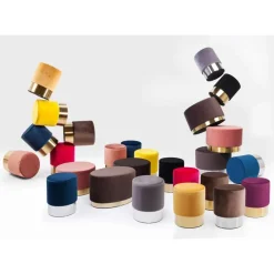 Hocker Cherry Braun Brass O35Cm