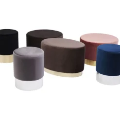 Hocker Cherry Hellgrau Silver O35Cm