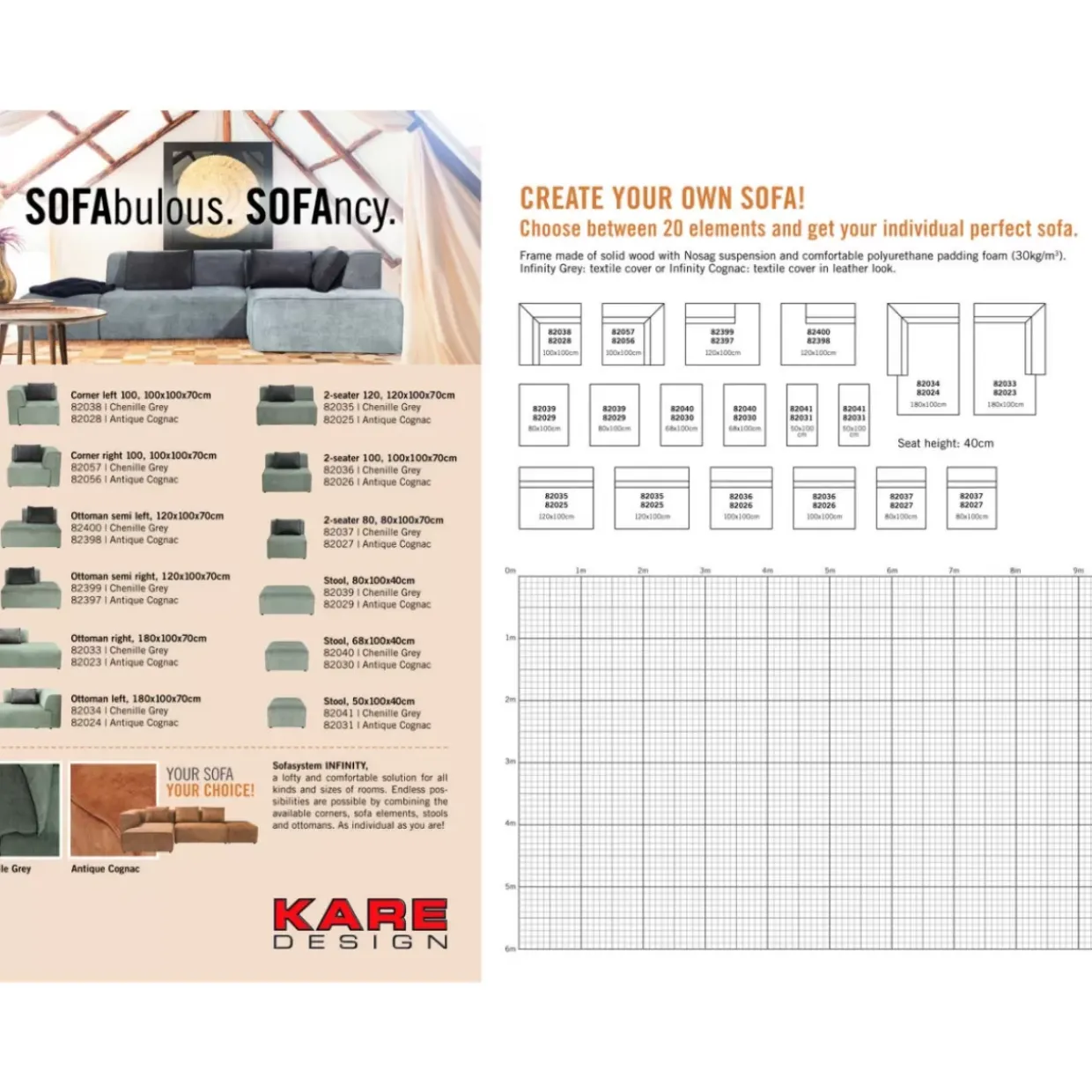 Infinity Ottomane Semi Elements Grau Links