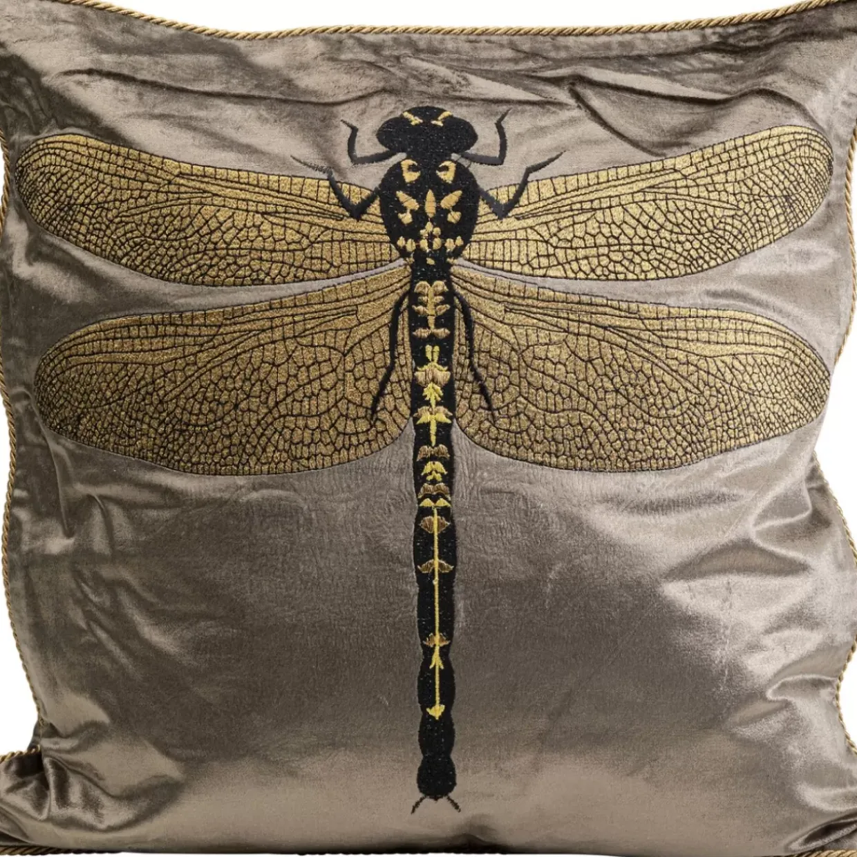 Kissen Glitter Dragonfly Braun 40X40Cm