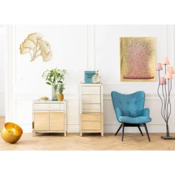 Kommode Luxury Champagne 2-Turig 1 Schub