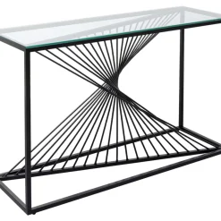 Konsole Laser Schwarz Klarglas 120X40Cm