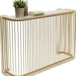 Konsole Wire Glas Marble Gold 142X89Cm