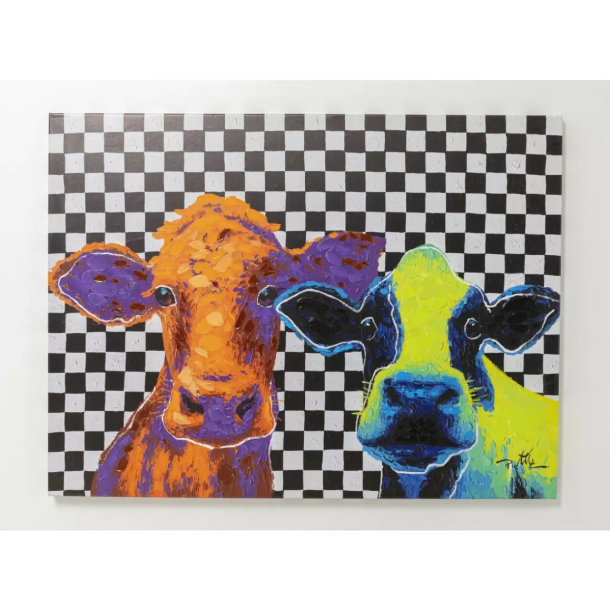 Leinwandbild Colorful Cows 120X90Cm