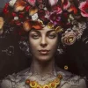 Leinwandbild Flower Art Lady 200X200Cm
