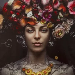 Leinwandbild Flower Art Lady 200X200Cm