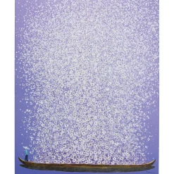 Leinwandbild Flower Boat Lila Weis 120X160Cm