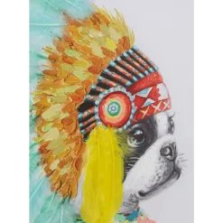 Leinwandbild Headdress Dog 80X80Cm