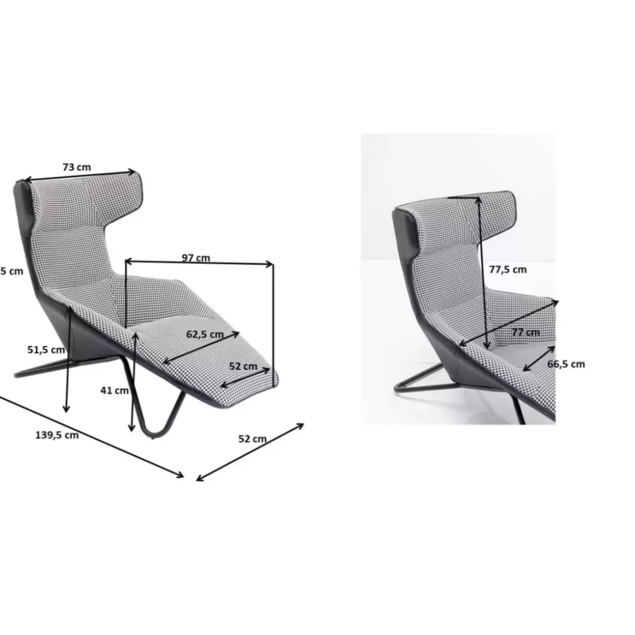 Relaxsessel Granada Schwarz Weiss