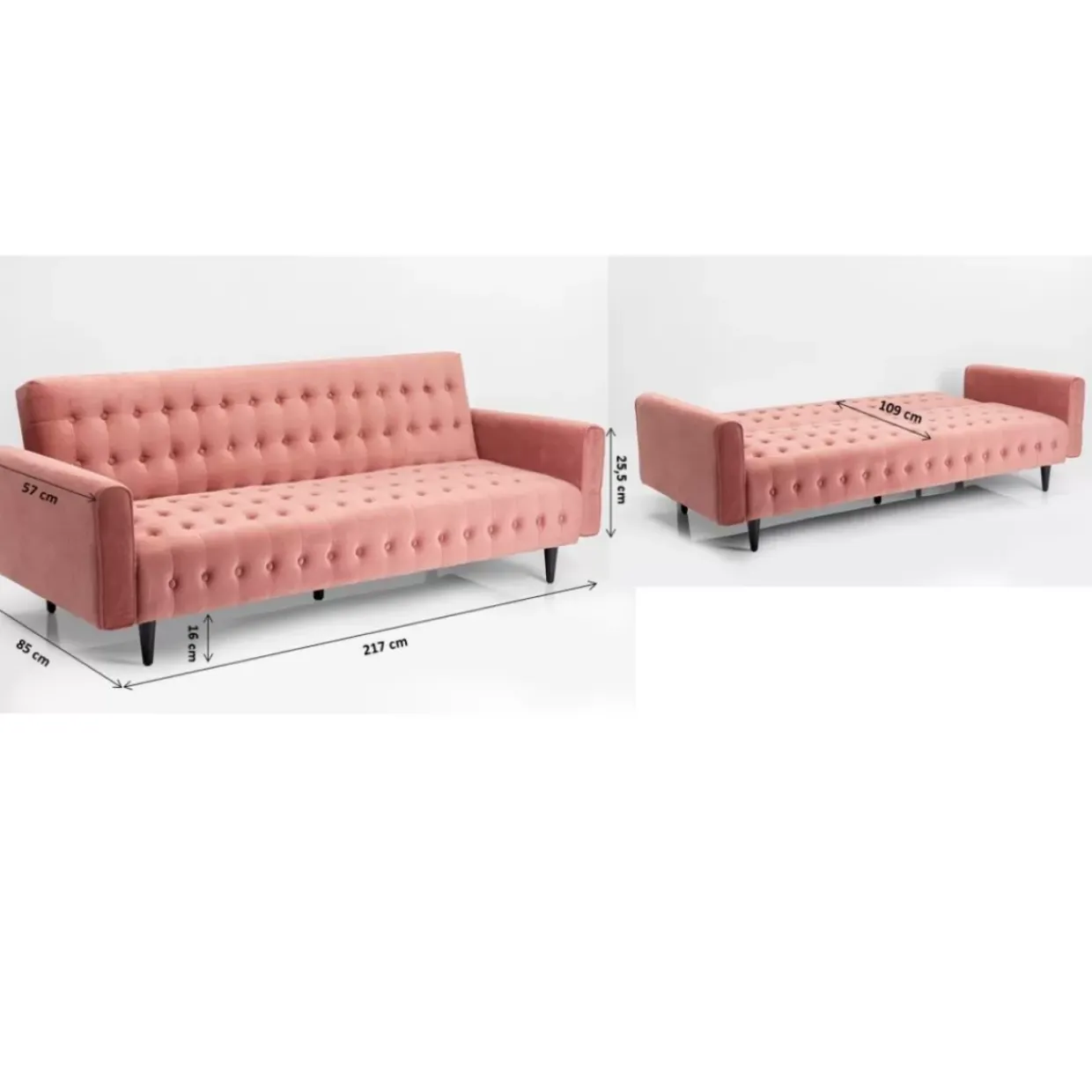 Schlafsofa Milchbar Rose 219Cm