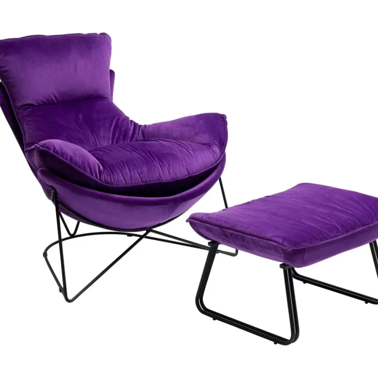 Sessel Mit Hocker Snuggle Lila (2/Tlg)