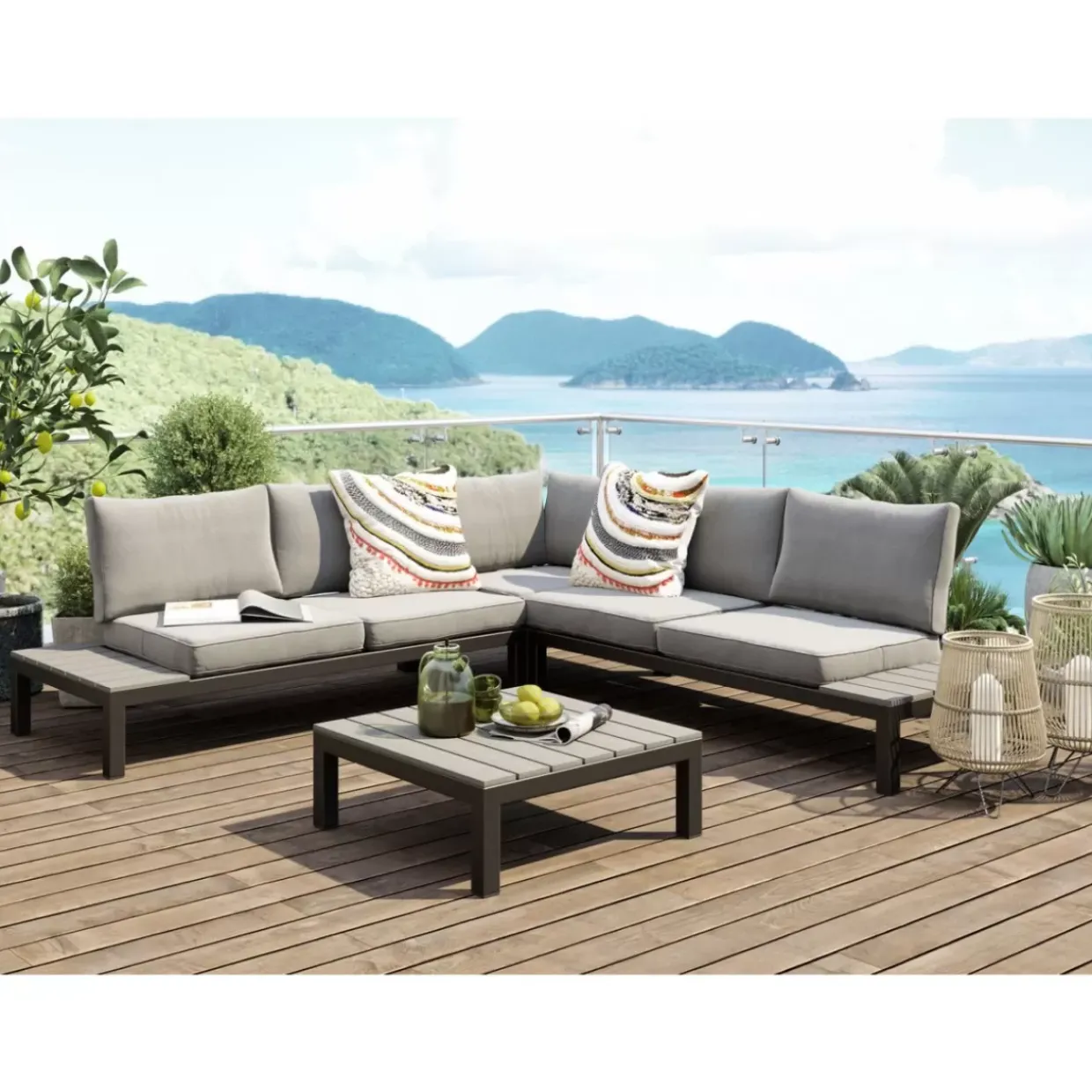 Sitzgruppe Holiday Schwarz (4-Tlg.)