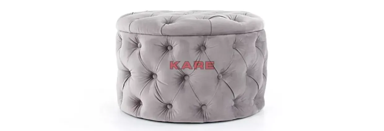 Sitztruhe Desire Rund Silbergrau