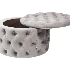 Sitztruhe Desire Rund Silbergrau