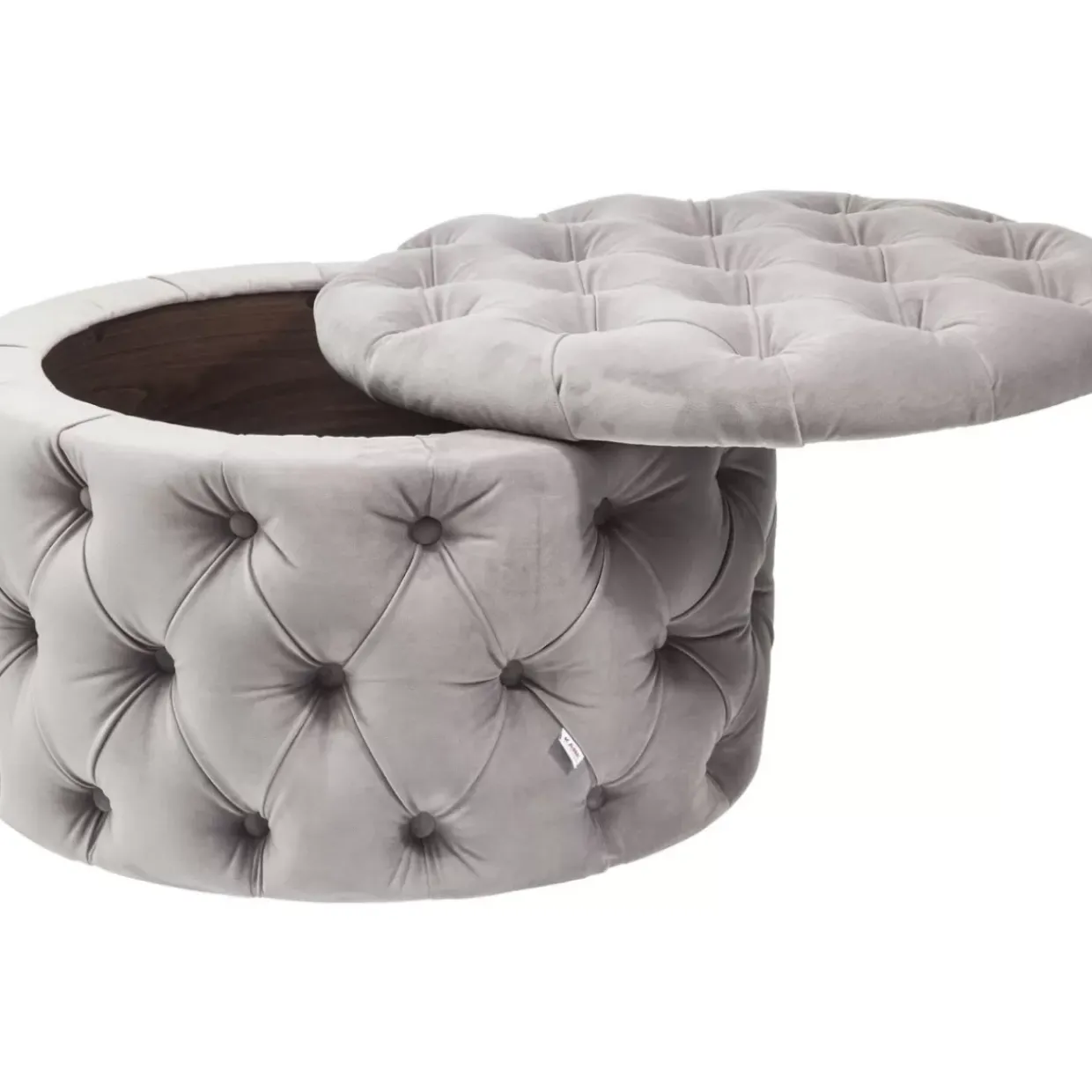 Sitztruhe Desire Rund Silbergrau