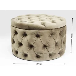 Sitztruhe Desire Rund Silbergrau