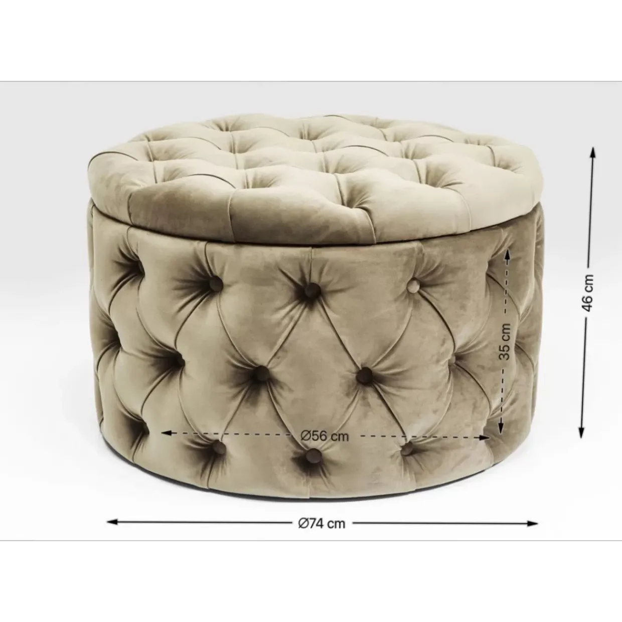 Sitztruhe Desire Rund Silbergrau