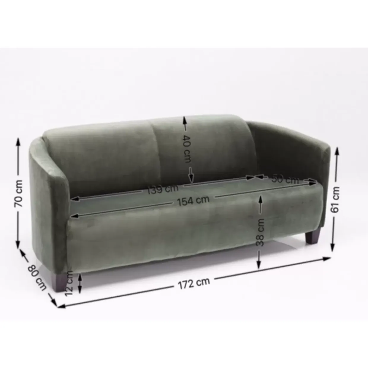 Sofa Cigar Lounge 3-Sitzer Grun