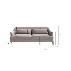 Sofa Proud 3-Sitzer Grau