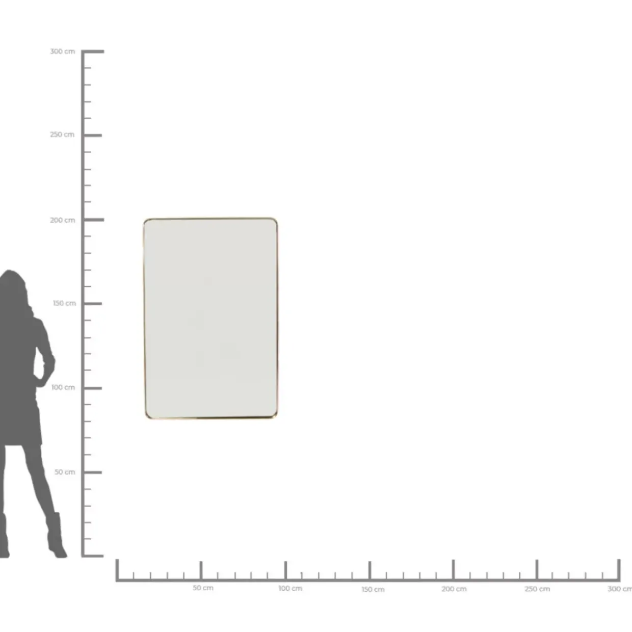 Spiegel Curve Rectangular Brass 80X120Cm