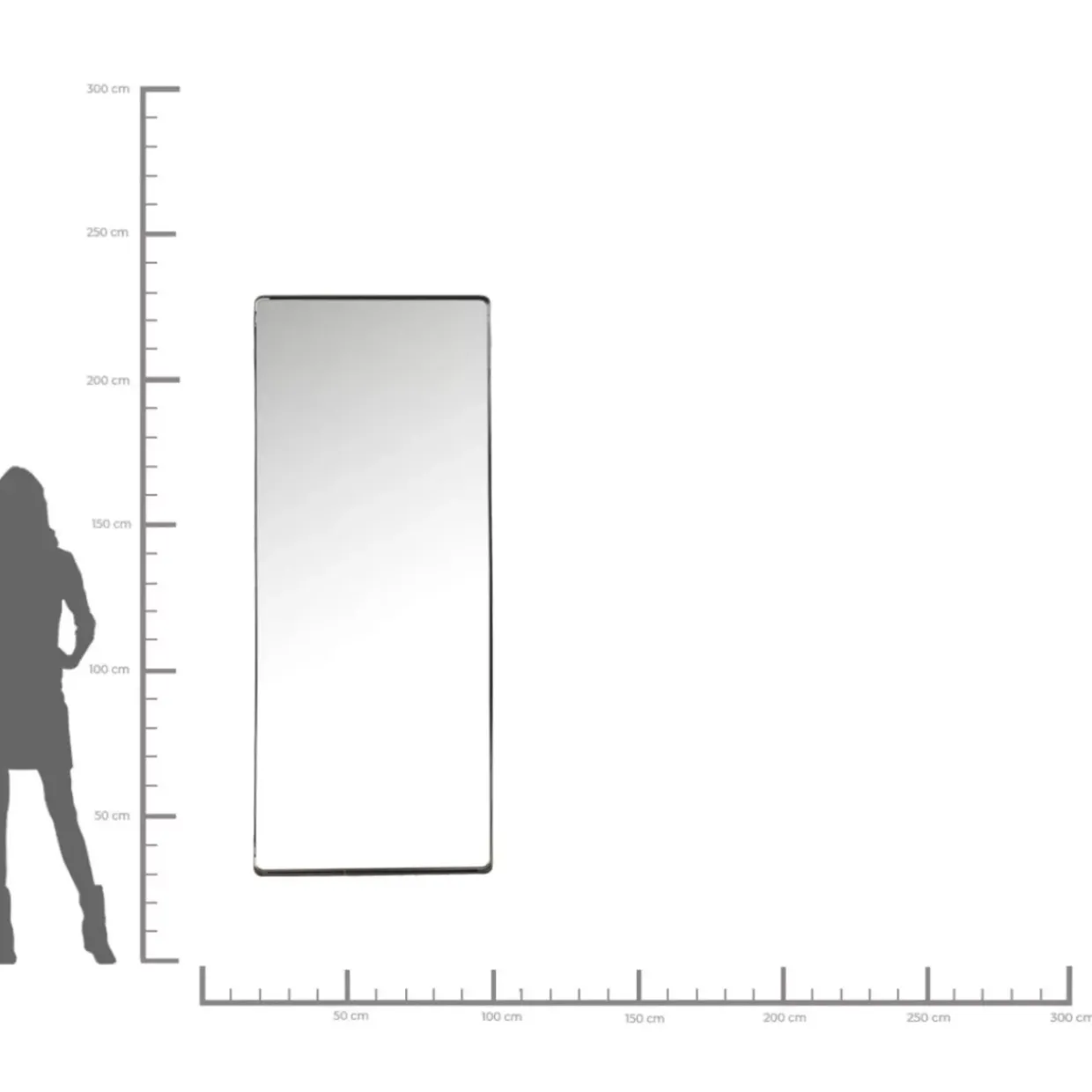 Spiegel Ombra Soft Schwarz 200X80Cm